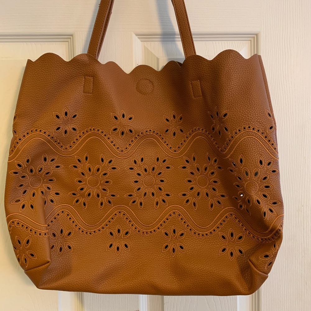 Street Level vegan laser cut flower tote